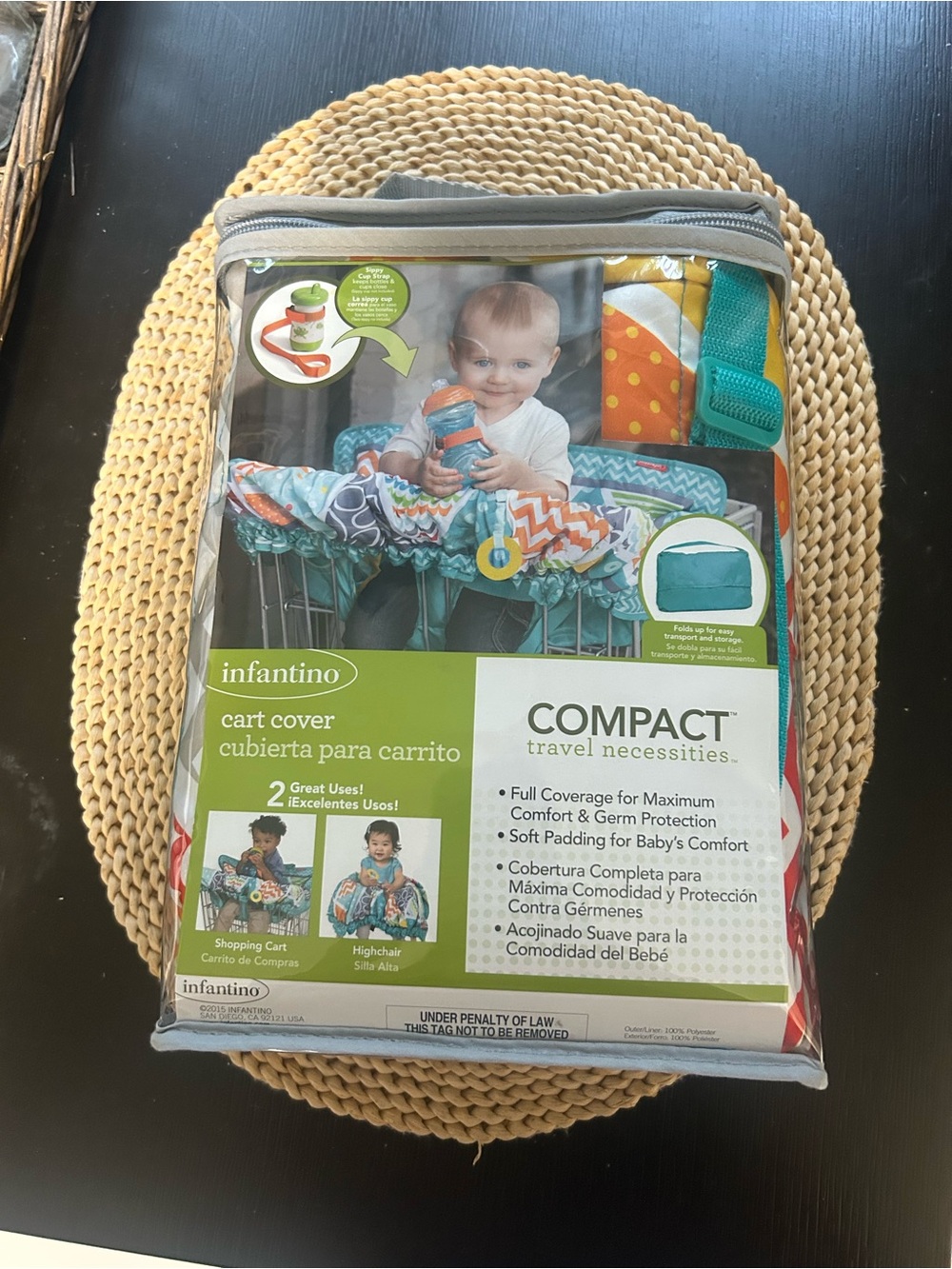 Infantino Cart Cover in Teal, Orange & Gray